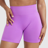 EffortlessLift™ Seamless Shorts with White Logo | Grape Purple