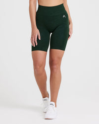 EffortlessLift™ Seamless Cycling Shorts with White Logo | Evergreen