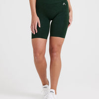 EffortlessLift™ Seamless Cycling Shorts with White Logo | Evergreen