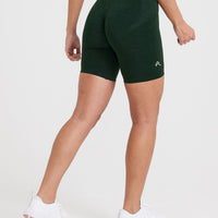 EffortlessLift™ Seamless Cycling Shorts with White Logo | Evergreen