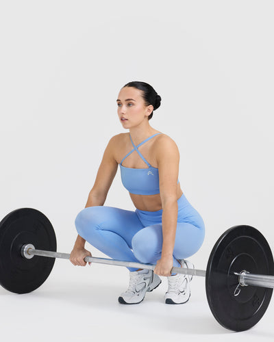 Blue Seamless Leggings Women's Tiered Waistband Oner Active