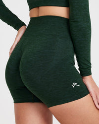EffortlessLift™ Seamless Shorts with White Logo | Evergreen