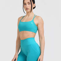 Everyday Cross Over Bralette | Aqua Blue