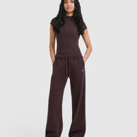 Foundations Straight Leg Joggers | Plum Brown