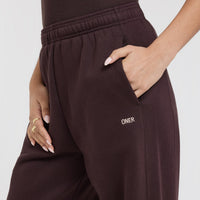 Foundations Straight Leg Joggers | Plum Brown