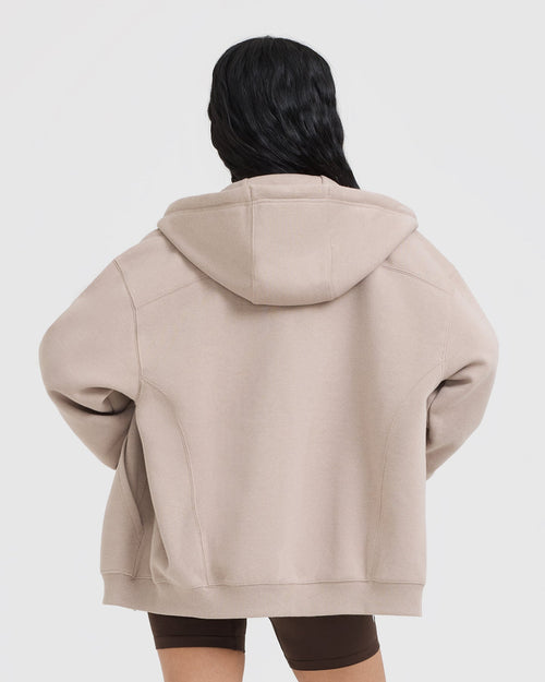Foundations Zip Through Hoodie | Mushroom Brown