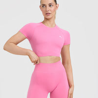 Go To Seamless Fitted Crop Top | Peony Pink
