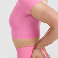 Go To Seamless Fitted Crop Top | Peony Pink