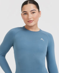 Go To Seamless Fitted Long Sleeve Top | Moonstone Blue