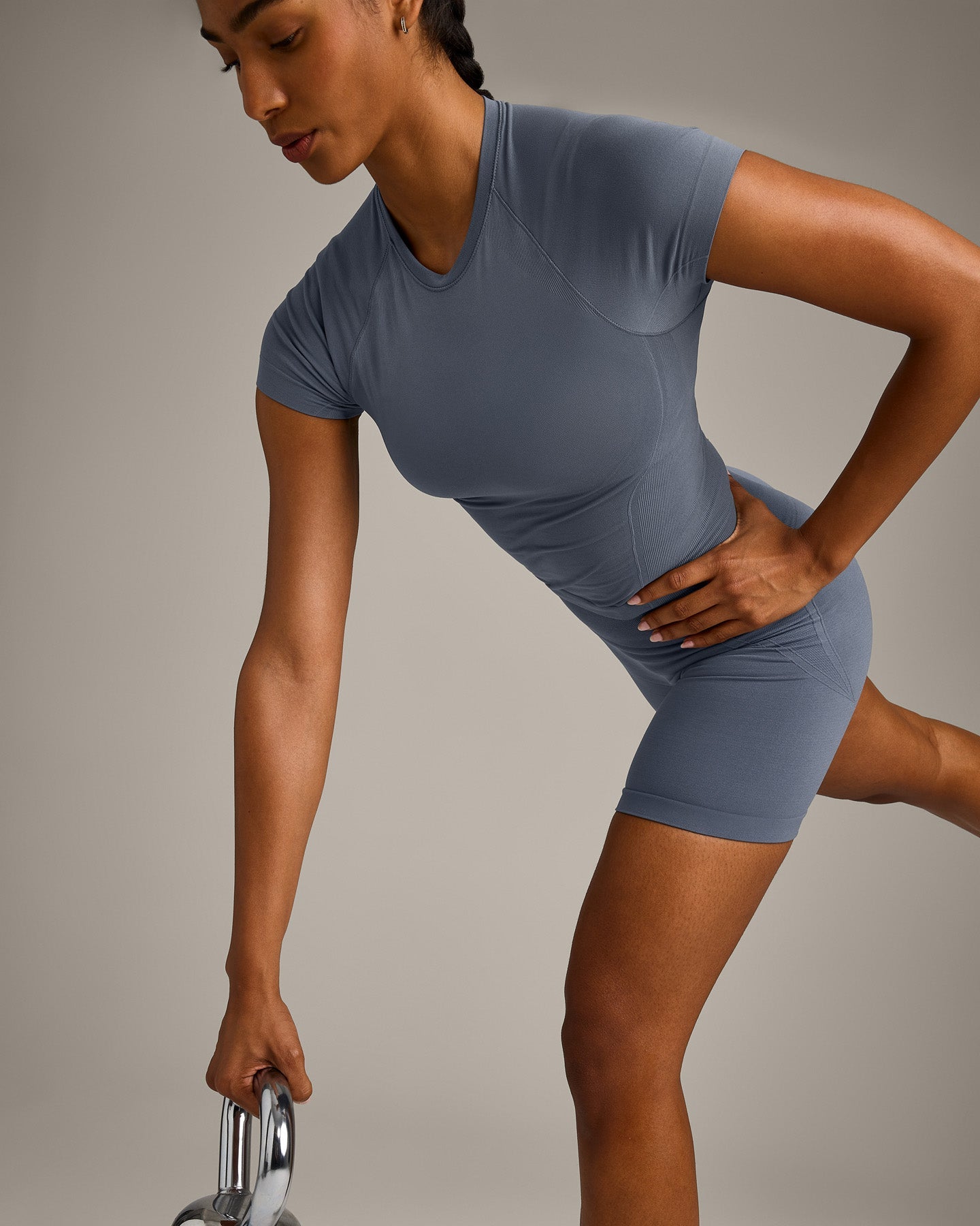 Oner Seamless Fitted Top | Dark Granite Blue