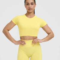 Go To Seamless Fitted Crop Top | Lemon Yellow
