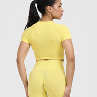 Go To Seamless Fitted Crop Top | Lemon Yellow
