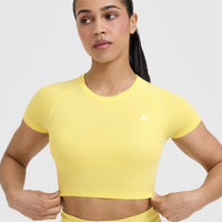 Go To Seamless Fitted Crop Top | Lemon Yellow