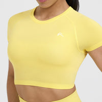 Go To Seamless Fitted Crop Top | Lemon Yellow