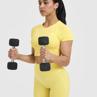 Go To Seamless Fitted Crop Top | Lemon Yellow