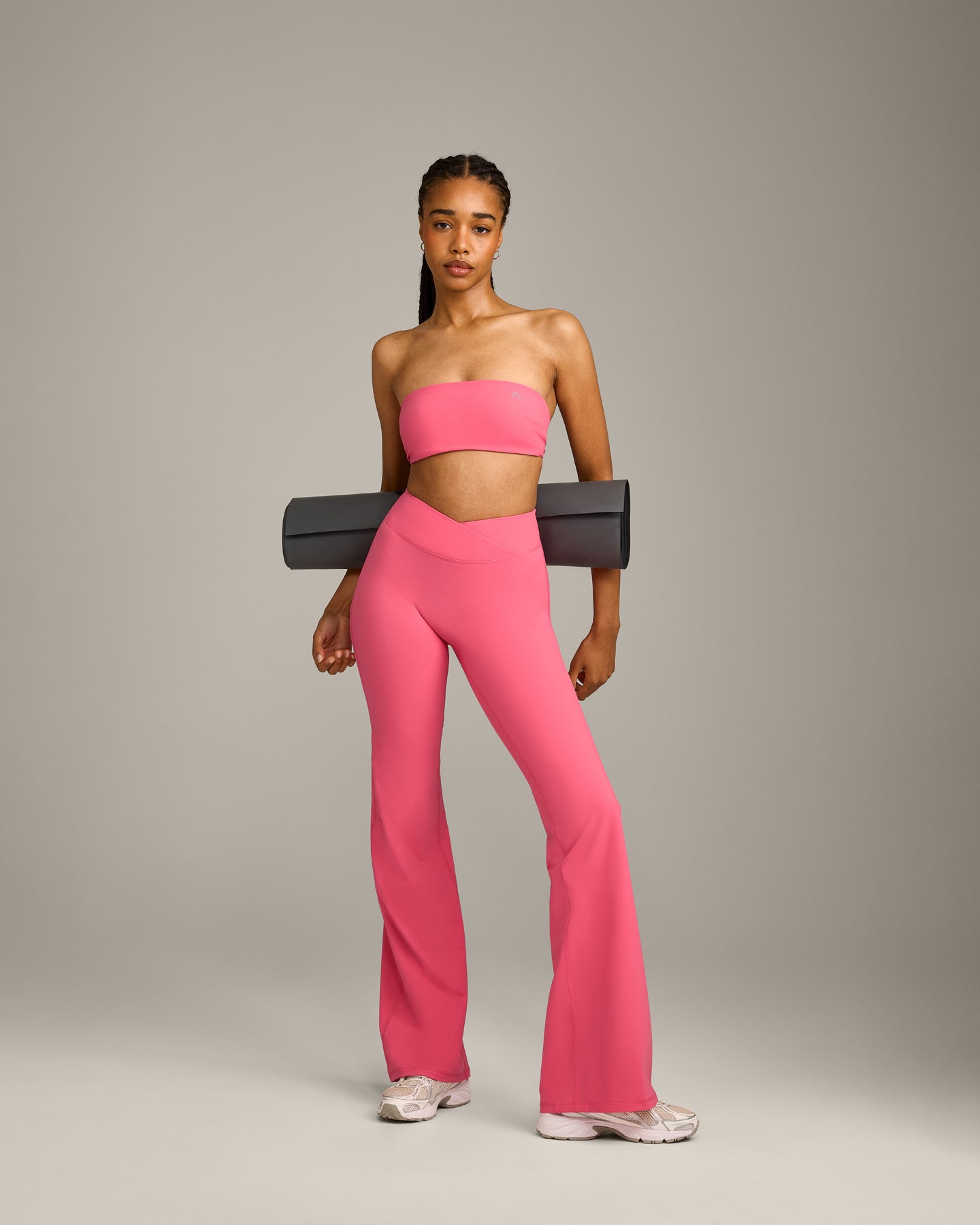 UnifiedMove Micro Bandeau Bralette with Reflective Logo | Hot Girl Pink