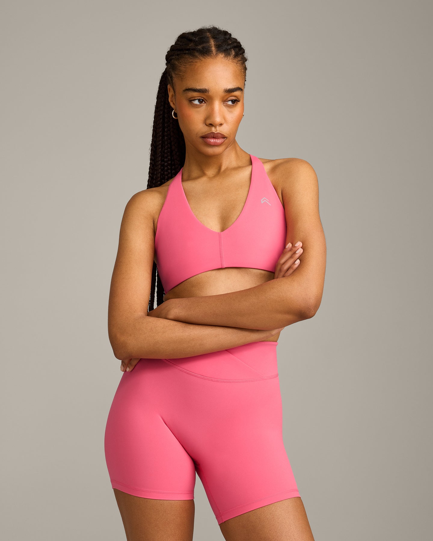 UnifiedMove™ Micro Bralette with Reflective Logo | Hot Girl Pink