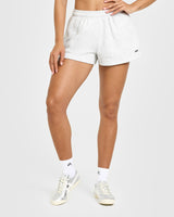 Foundations Oversized Shorts | Light Grey Marl