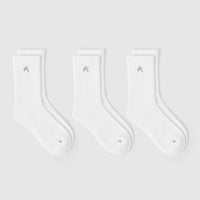 Lightweight Crew Socks 3 Pack | White