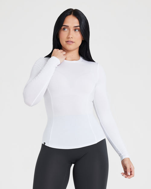 Oner Modal Mellow Soft Long Sleeve Top | White