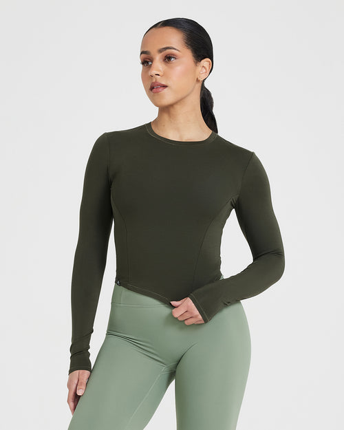 Oner Modal Mellow™ Soft Mid Long Sleeve Top | Khaki