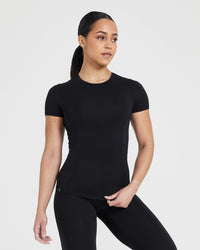 トップス meltthelady check mellow tops black Black Shirt Women's Short Sleeve - Regular Length | Oner Active