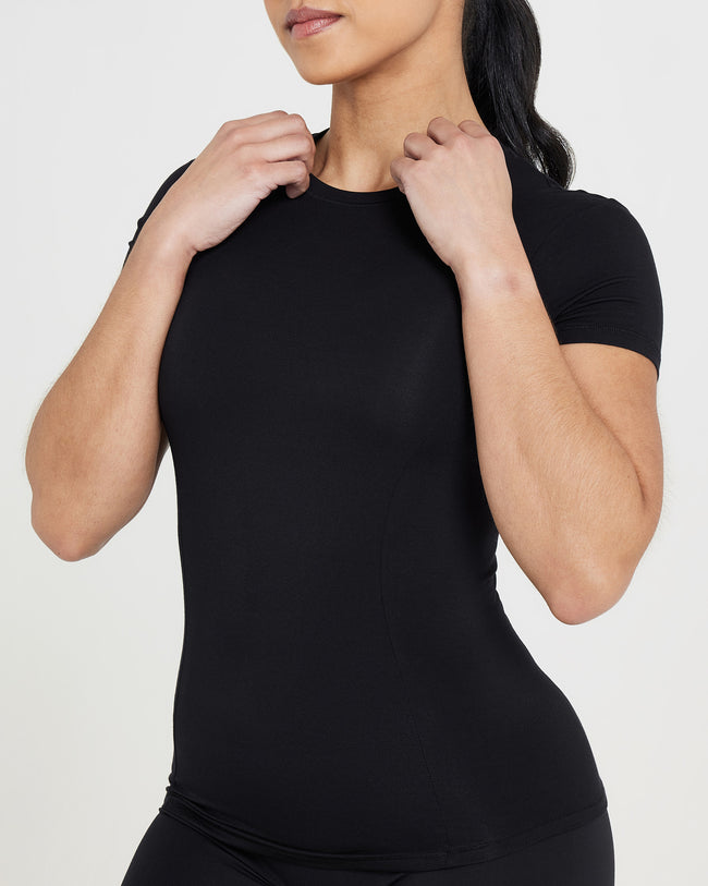 Black Shirt Women's Short Sleeve - Regular Length | Oner Active