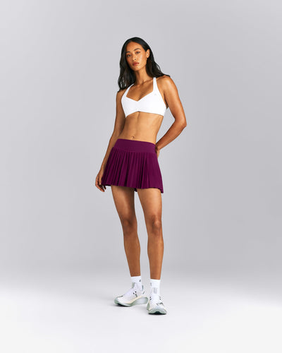 AirMove™ Pleated Skort with Pockets | Ripe Fig