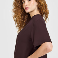 Classic Oversized Lightweight T-Shirt | Plum Brown