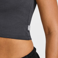 Cotton Baby T-Shirt with Grey Logo | Coal