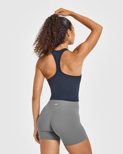 Cotton Fitted Mid Vest | True Blue