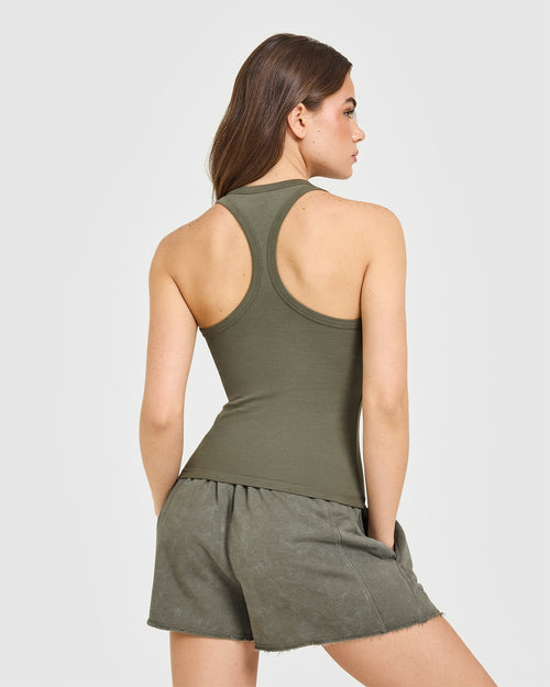 Cotton Fitted Vest | Alpine Green