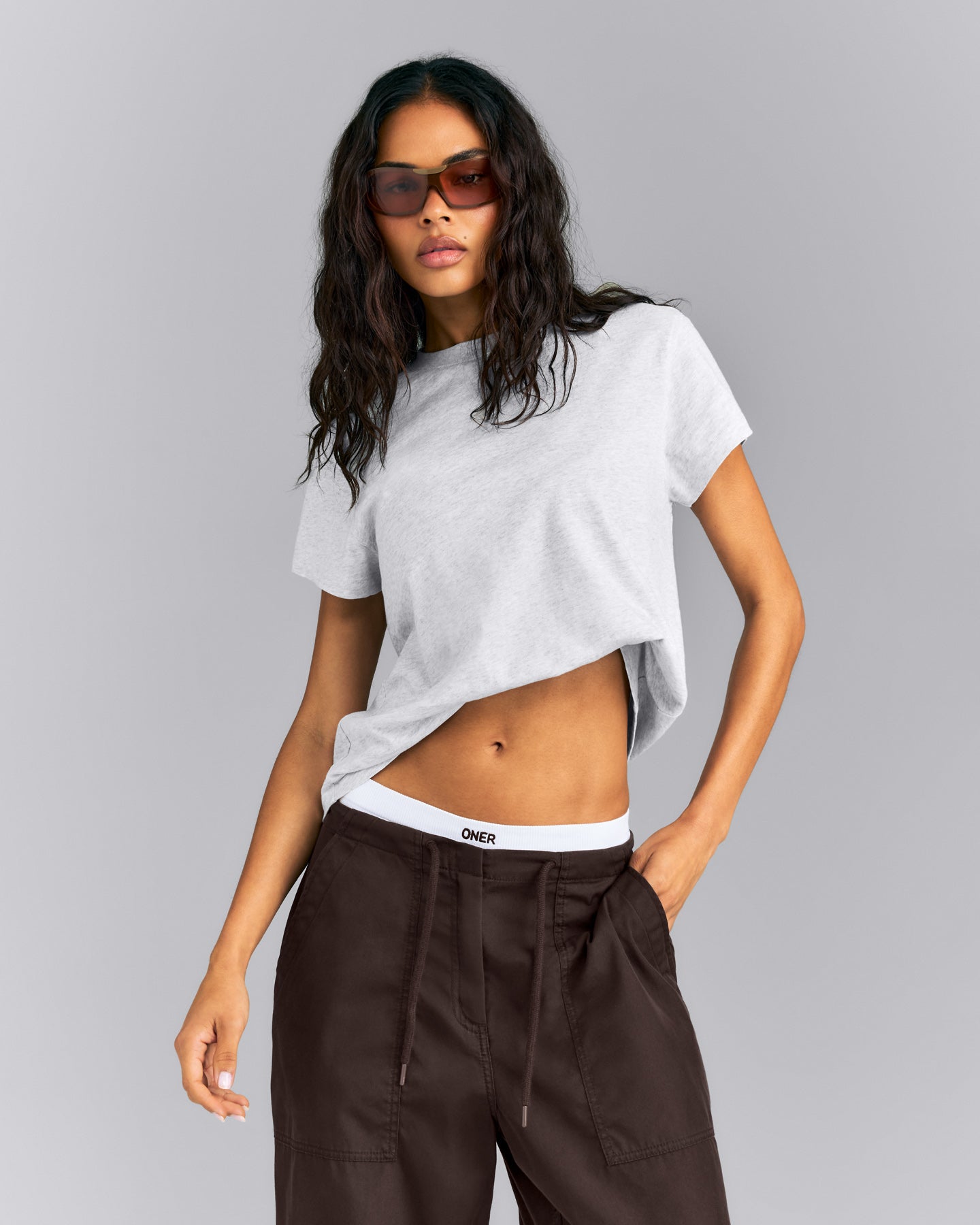 Regular Cotton Short Sleeve T-Shirt | Light Gray Marl