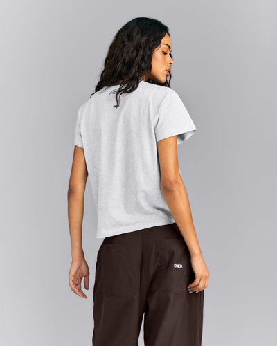 Regular Cotton Short Sleeve T-Shirt | Light Gray Marl