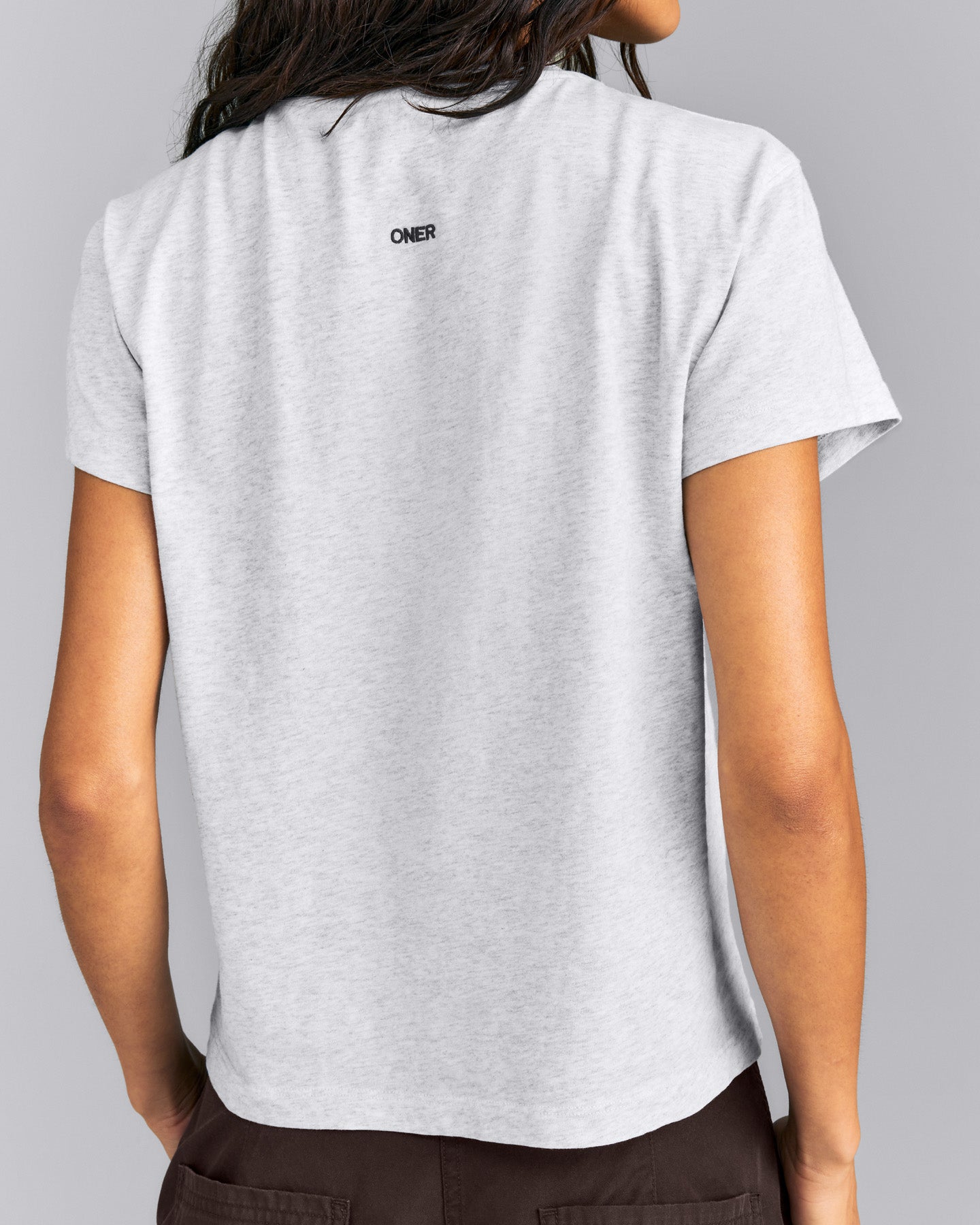 Regular Cotton Short Sleeve T-Shirt | Light Gray Marl