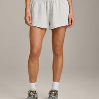 Cotton Vintage Lounge Shorts | Light Grey Marl