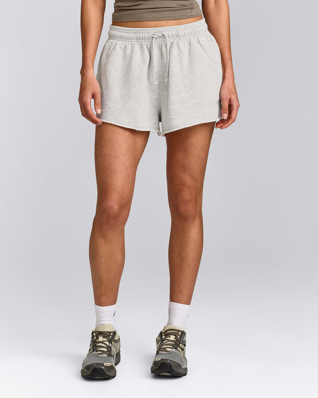 Cotton Vintage Lounge Shorts | Light Gray Marl