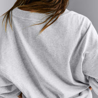 Cotton Vintage Lounge V Neck Sweatshirt | Light Gray Marl