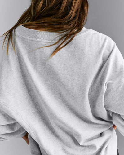 Cotton Vintage Lounge V Neck Sweatshirt | Light Gray Marl