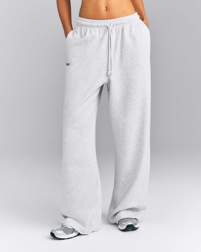 Cotton Vintage Lounge Wide Leg Sweatpants | Light Gray Marl