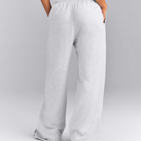 Cotton Vintage Lounge Wide Leg Sweatpants | Light Gray Marl