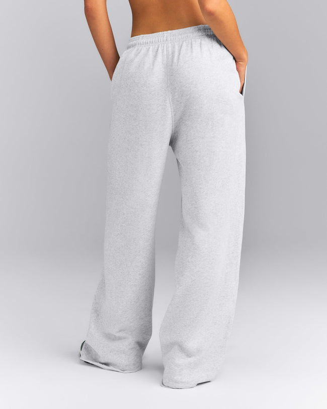 Cotton Vintage Lounge Wide Leg Sweatpants | Light Gray Marl