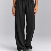 Cotton Vintage Lounge Wide Leg Sweatpants | Washed Black