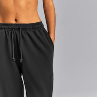 Cotton Vintage Lounge Wide Leg Sweatpants | Washed Black