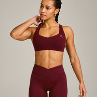 EasyLift™ Cross Back Sports Bra with Grey Logo | Rosewood