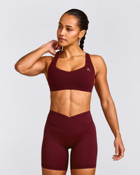 EasyLift™ Cross Back Sports Bra with Gray Logo | Rosewood