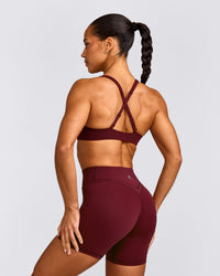EasyLift™ Cross Back Sports Bra with Gray Logo | Rosewood