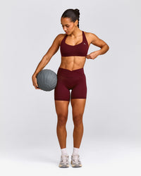 EasyLift™ Cross Back Sports Bra with Gray Logo | Rosewood