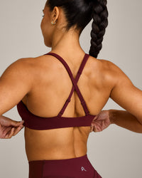 EasyLift™ Cross Back Sports Bra with Grey Logo | Rosewood