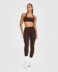 EasyLift™ Halter Bralette with White Logo | 70% Cocoa